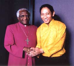Nawang with Archbishop Desmond Tutu